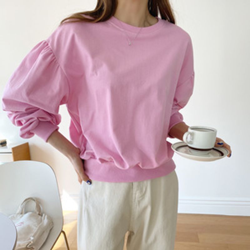 헬린티 라운드넥 숄퍼프 럽미 맨투맨