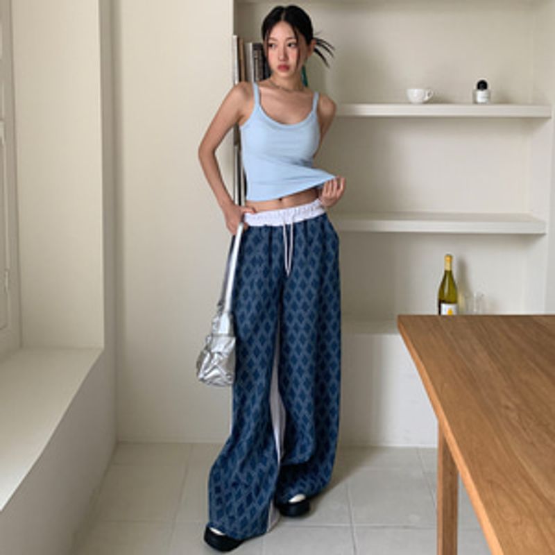 라니로 베이직 기본 골지 끈 나시