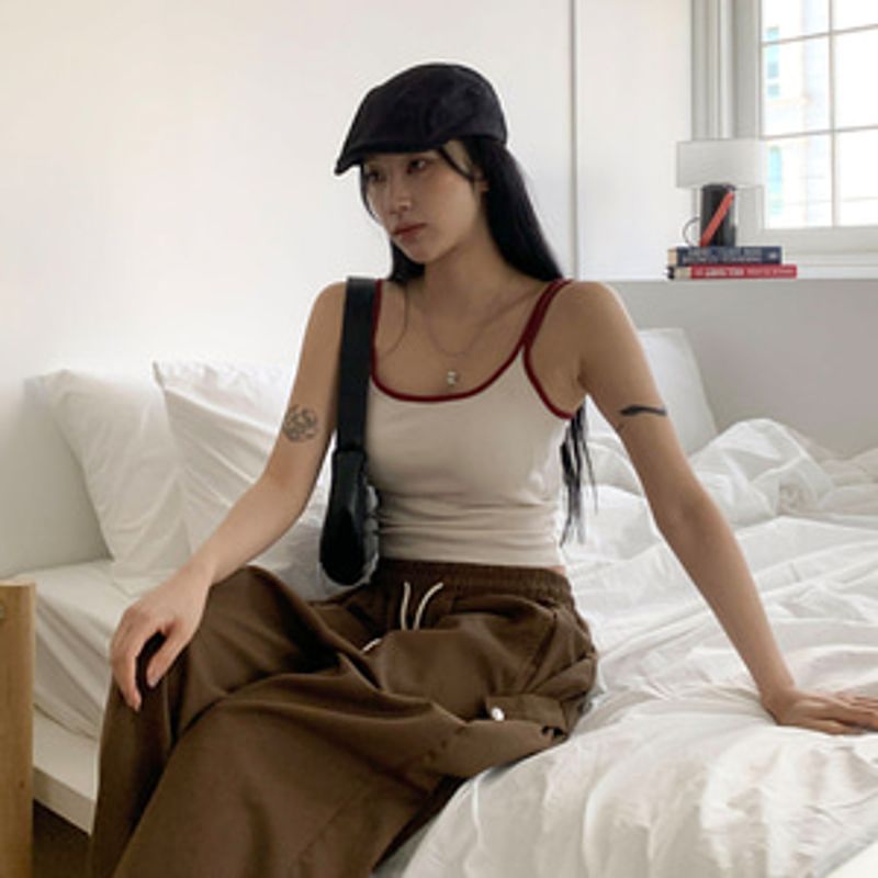 브마라 쫀득 스판 배색 투라인 캡나시