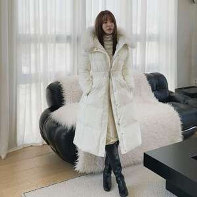 체루니 폭스퍼 벨티드 덕다운 롱 패딩