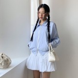 호라스 스트라이프 배색 투웨이 코튼 점퍼