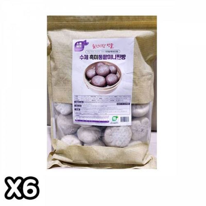 FK 명물수제 흑미 통팥미니찐빵(50g x20개 1K) X6