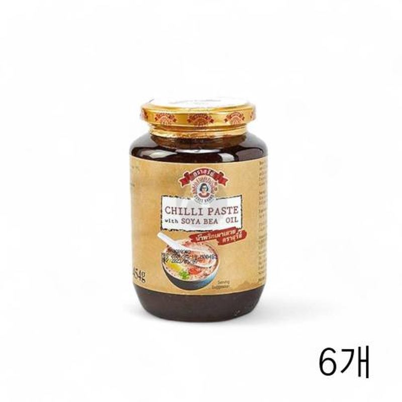 수리 칠리 페이스트 위드 소야 빈 오일 454g X 6개 태국식자재 볶음소스 액상소스