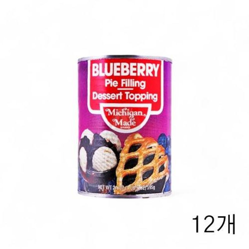 블루베리 파이필링 595g X 12개 베이킹재료 디저트 와플 토핑용 통조림 제과제빵