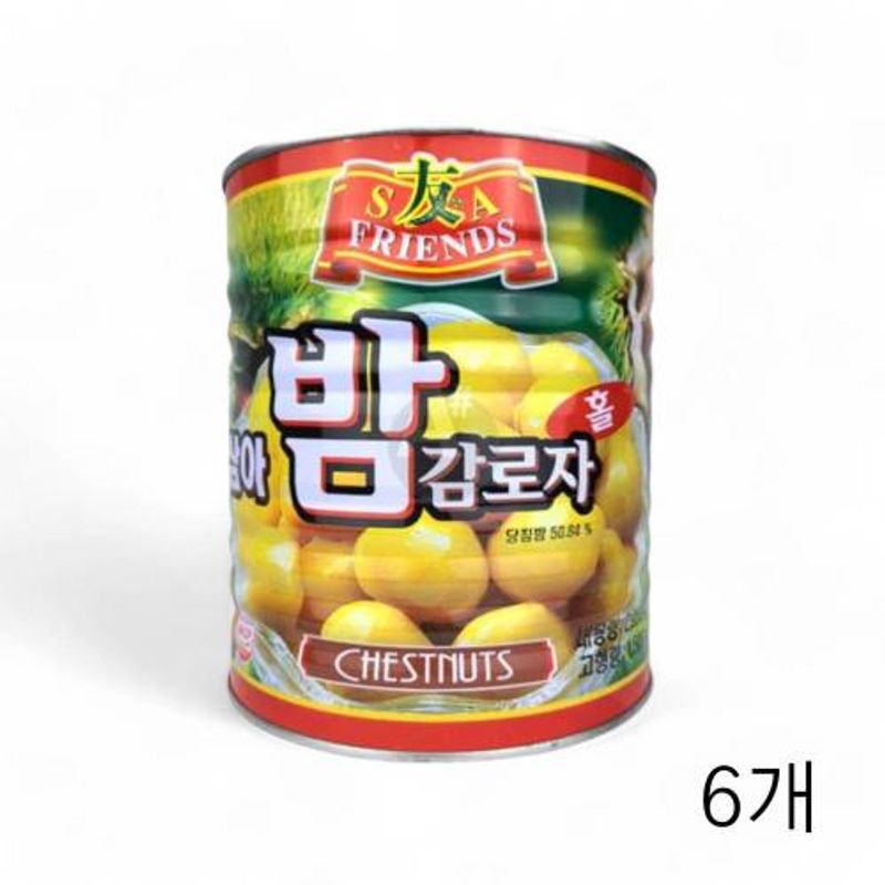 삼아씨에프 밤감로자 캔 2.95Kg X 6개 통조림밤 요리용 제빵용 밤절임 조각밤 대용량