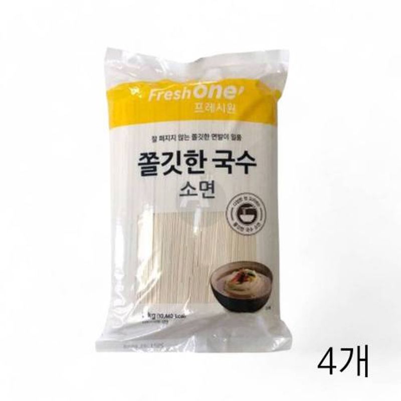 프레시원 쫄깃한 국수 소면 3kg X 4개 건면 잔치국수면 대용량 식재료 찰진국수