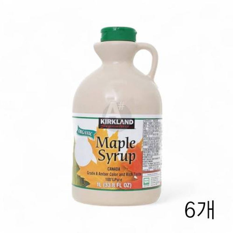 커클랜드 시그니춰 유기농 단풍시럽 메이플시럽 1L X 6개 캐나다산 와플 팬케이크시럽