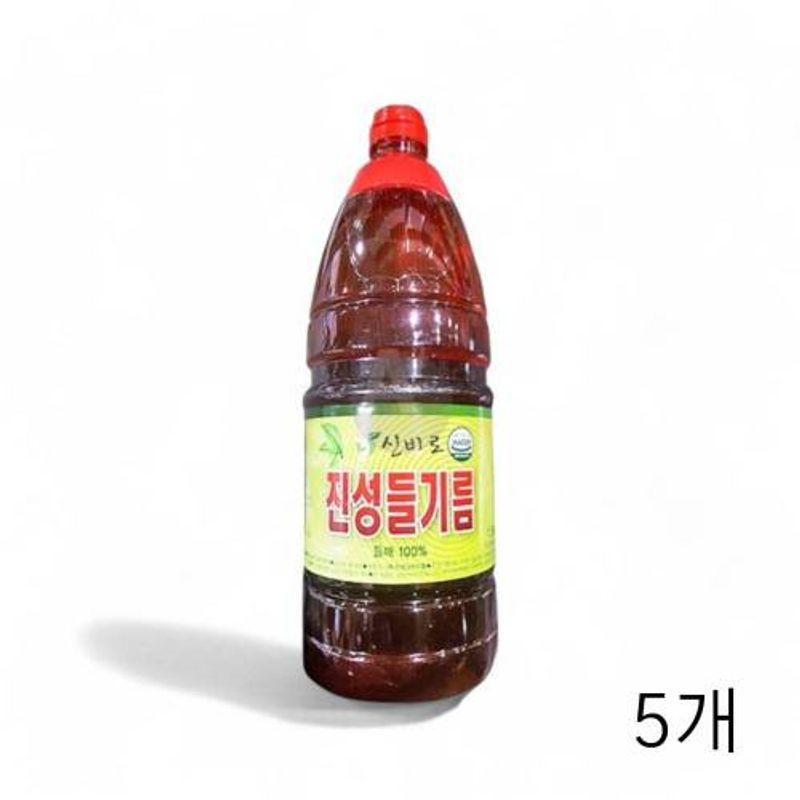 진성 들기름 1.8L X 5개 식당 식자재기름 대용량 들깨기름 업소용들기름 고소한들기름