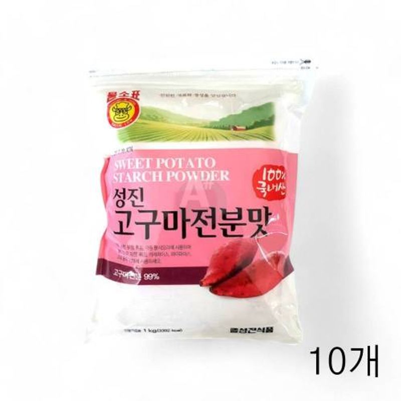 성진식품 100퍼센트 국내산 고구마전분맛 1Kg X 10개 업소용 고구마전분가루